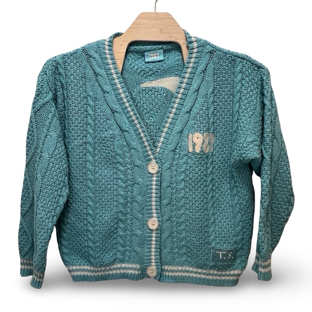 Taylor Swift 1989 Taylors Version Aquamarine Blue Seagull Cardigan Sweater MD/LG